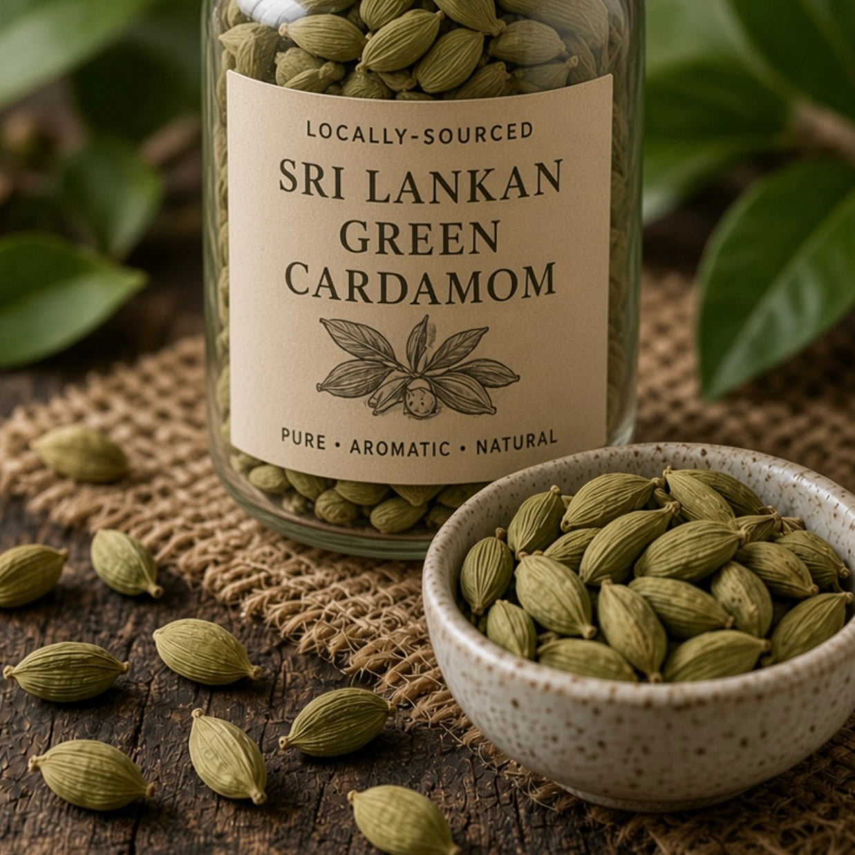 Locally-Sourced Sri Lankan WHOLE Green Cardamon