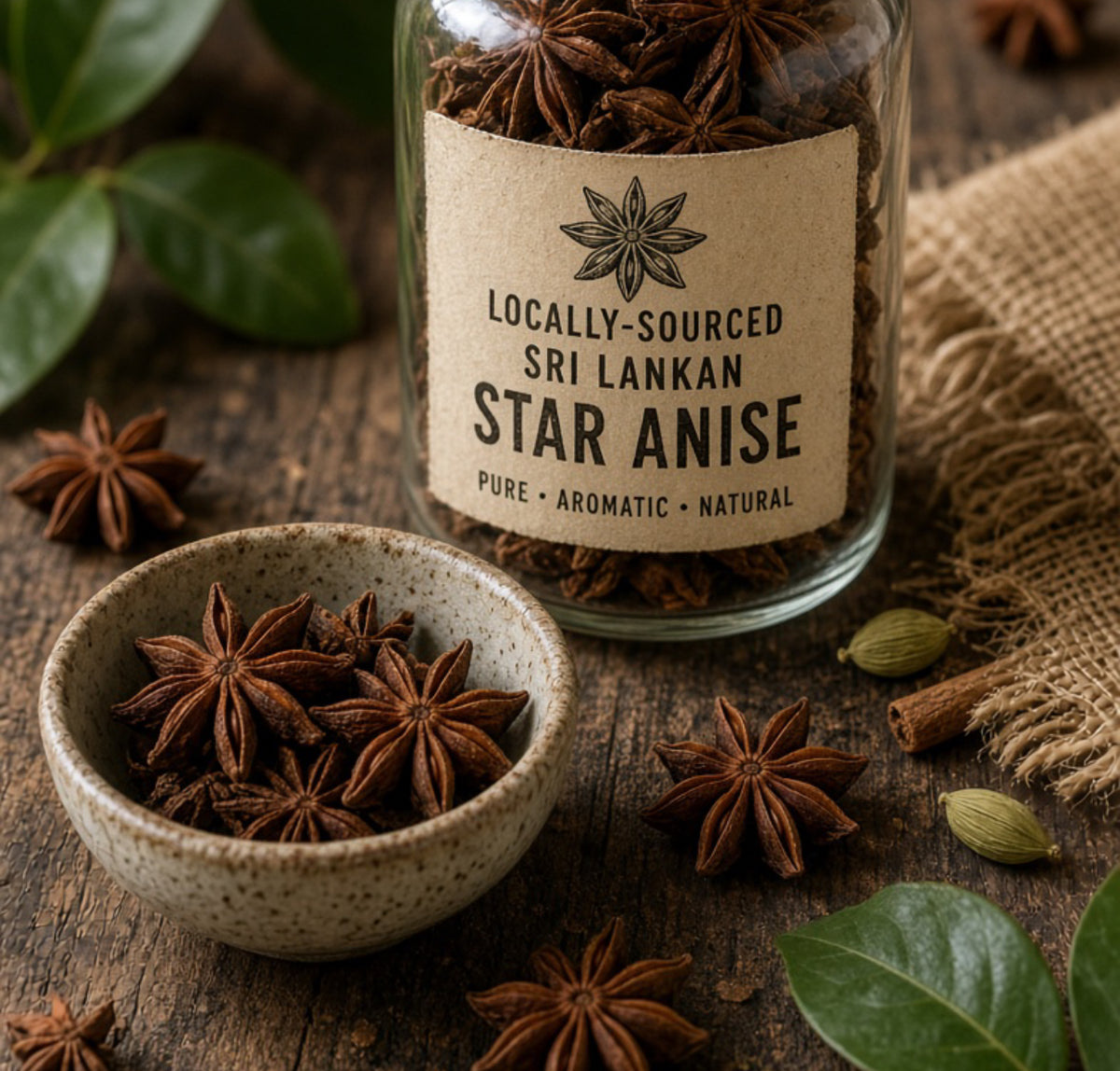 Locally-Sourced Sri Lankan WHOLE Star Anise